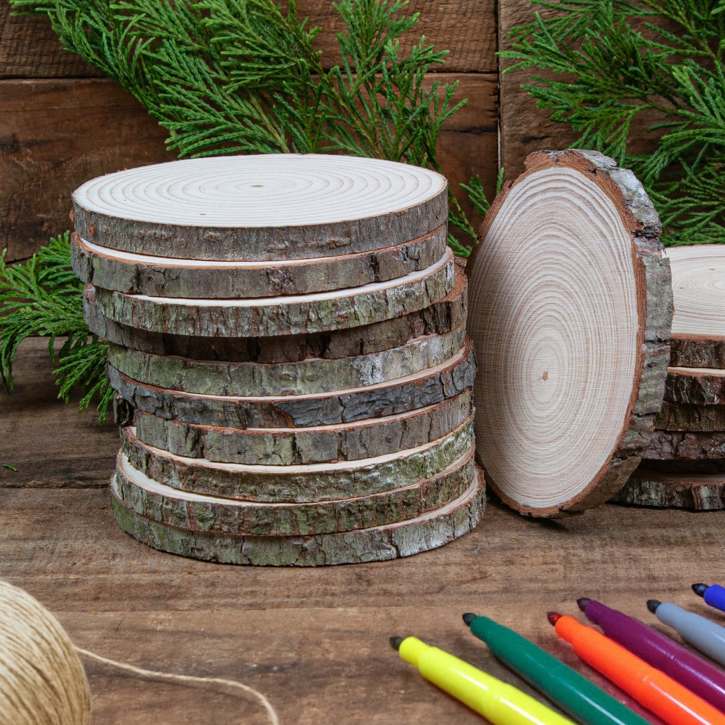 10 - 12 cm Wood slices (Pack of 10)