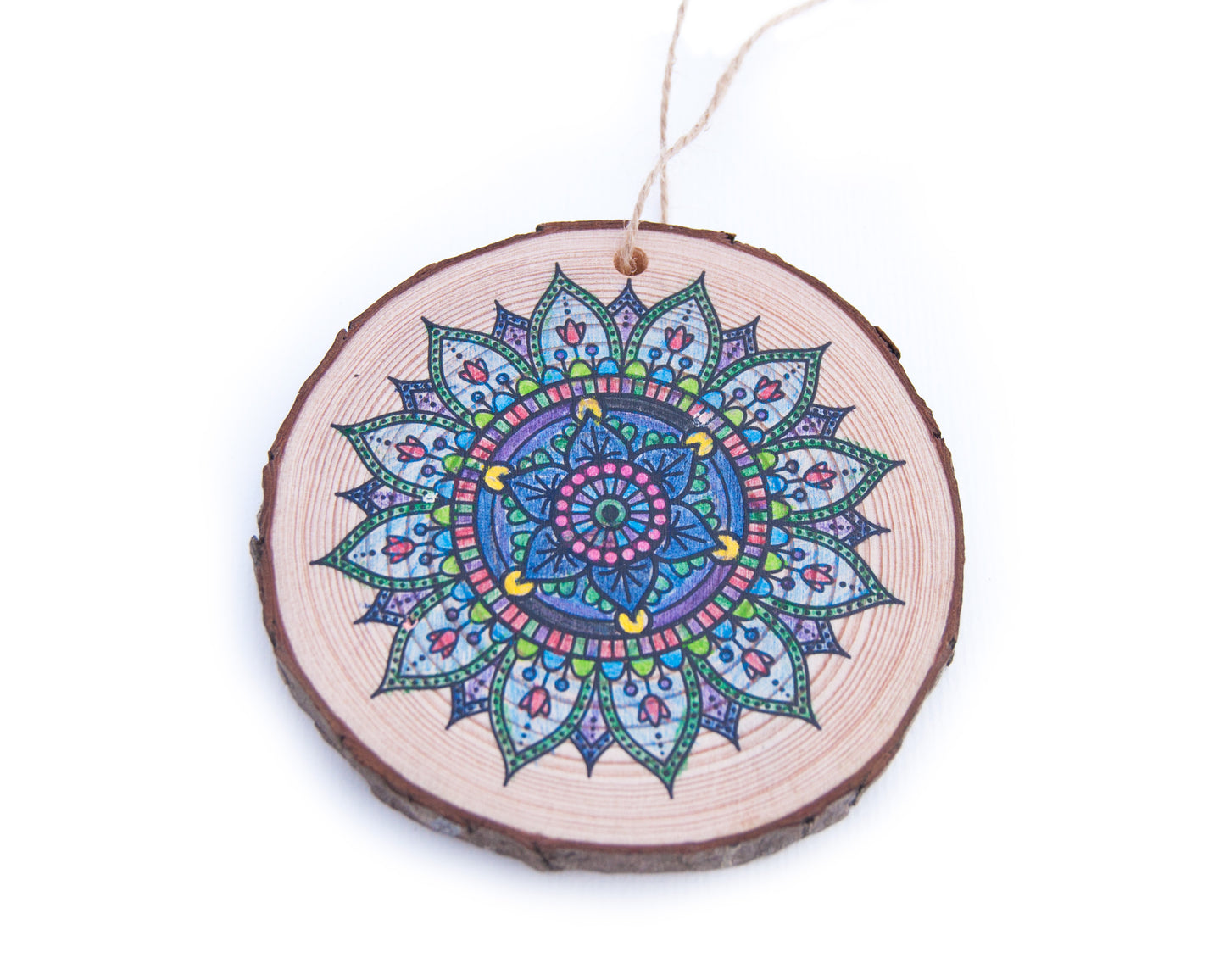 Colouring Wood Slice - Mandala