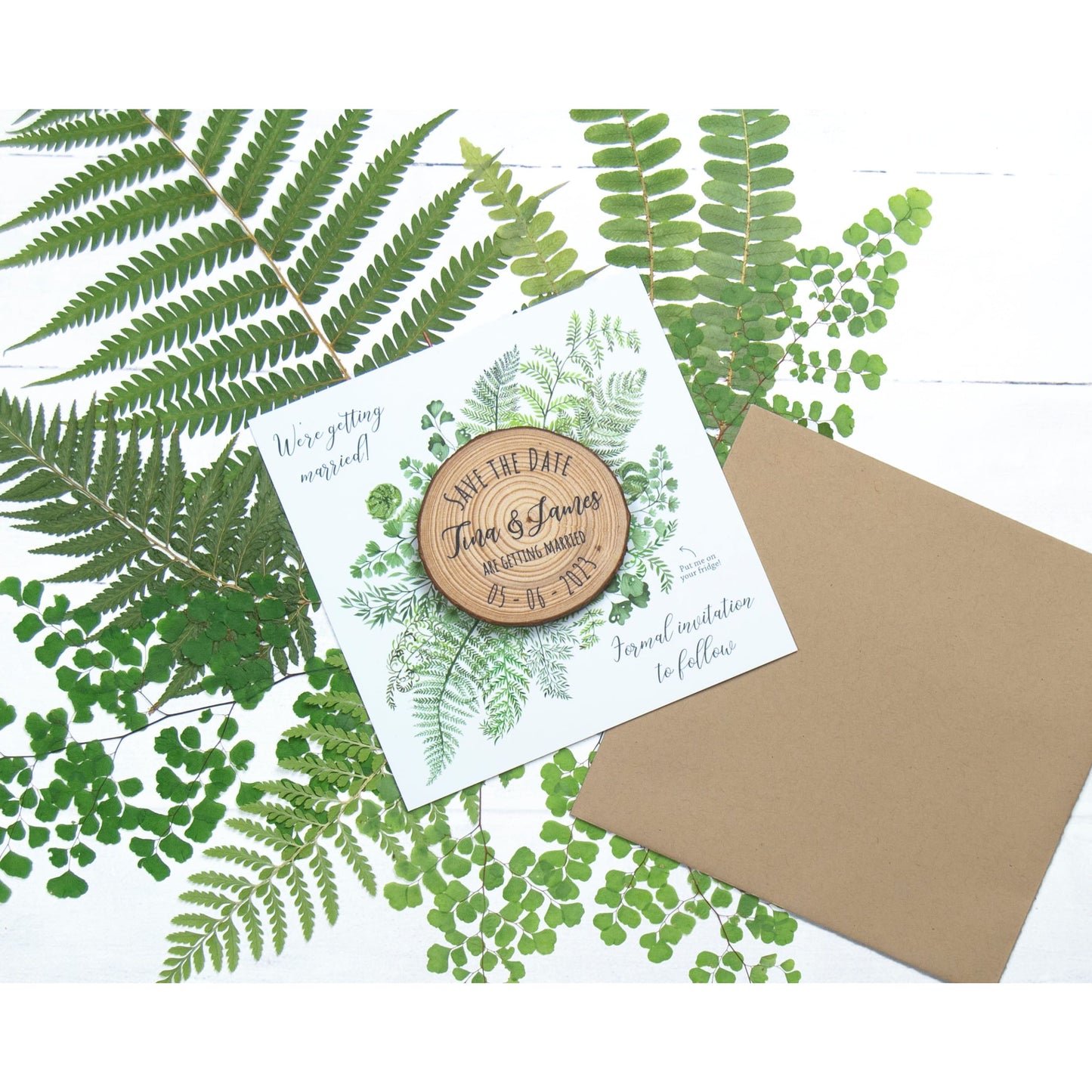 Large Save The Date w/card + envelope - Fern - Save the dates