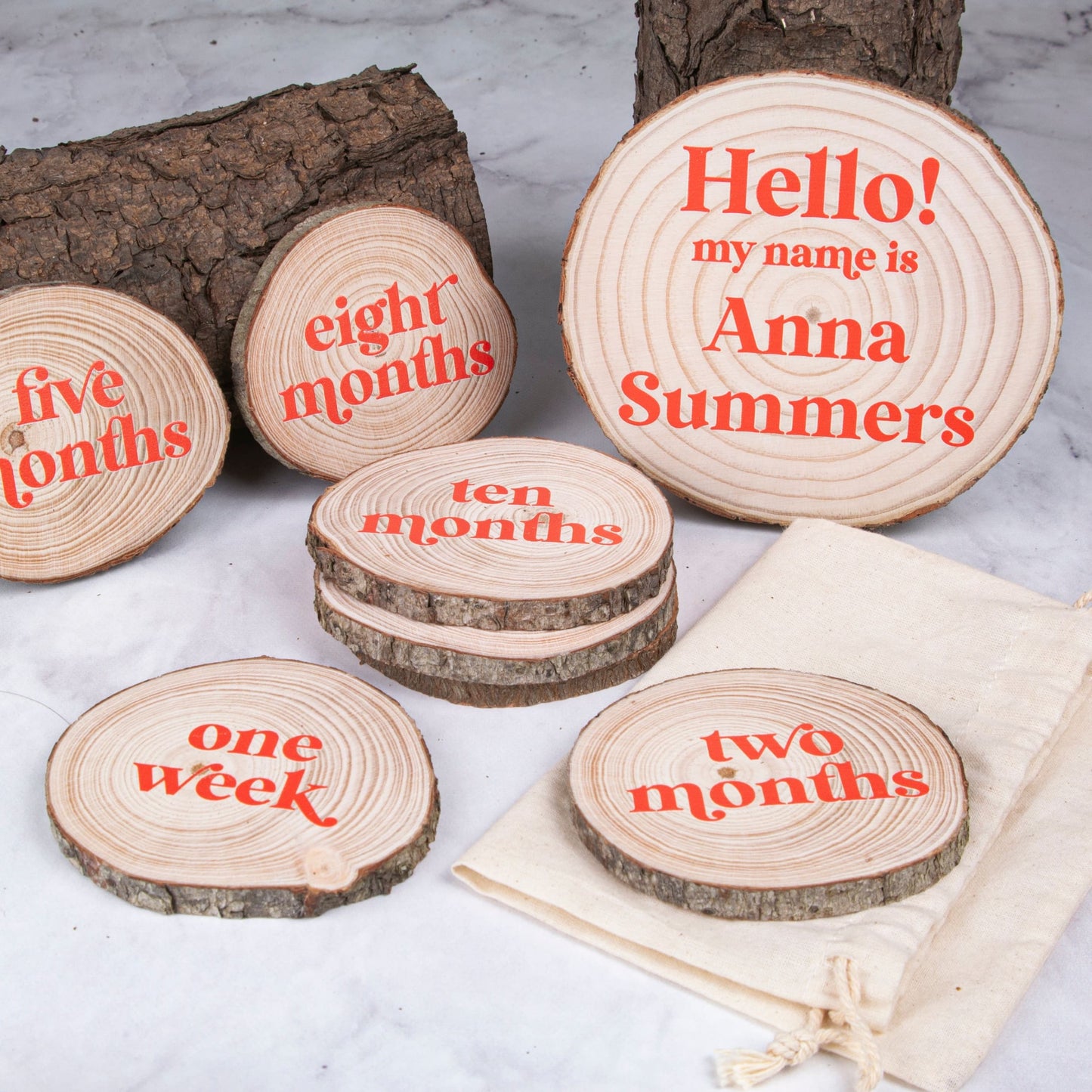 Baby Milestone Discs - Orange / Yes please - Milestone slices