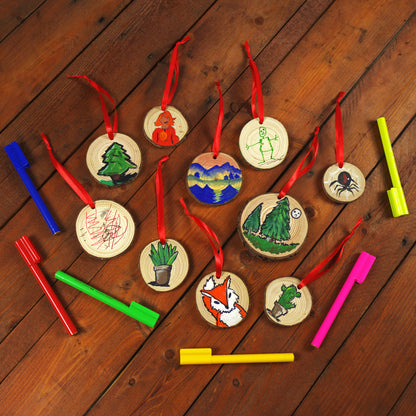 Blank Christmas Ornaments with Ribbon (Pack of 10)