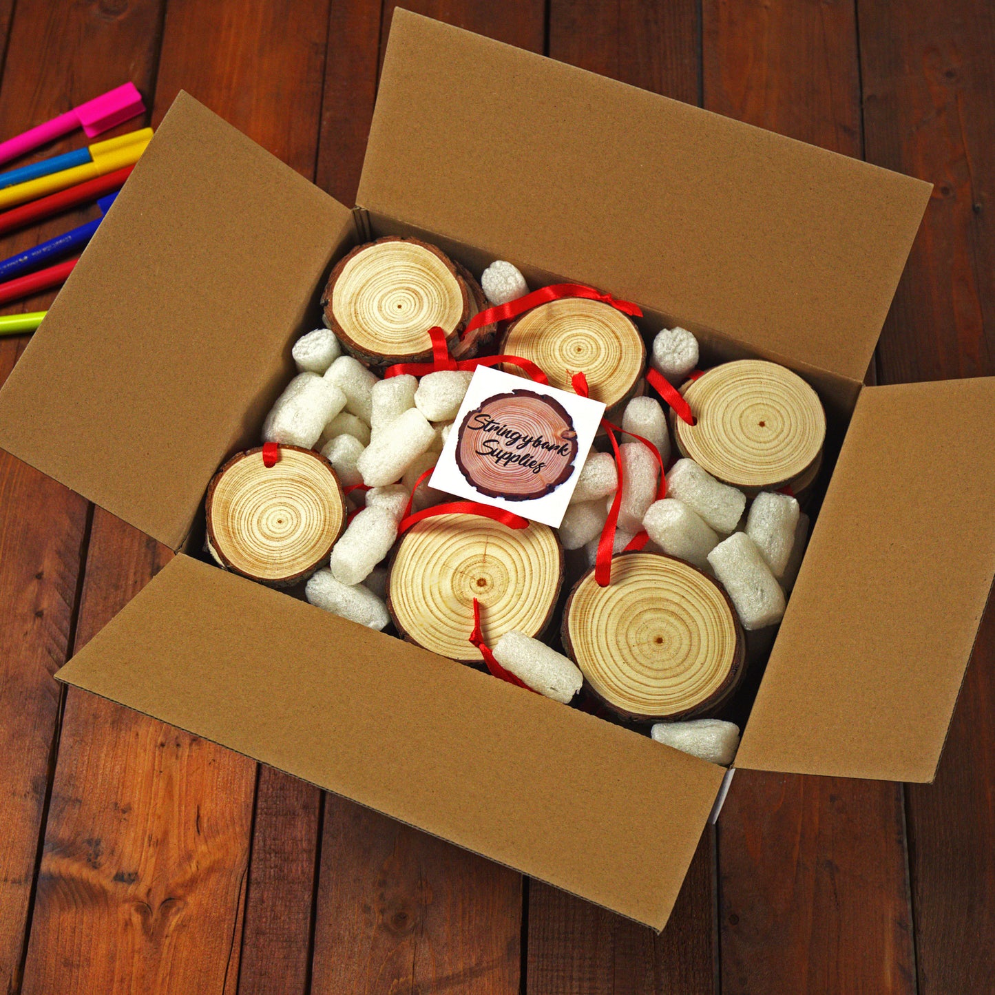 Blank Christmas Ornaments with Ribbon (Pack of 10)