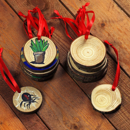 Blank Christmas Ornaments with Ribbon (Pack of 10)