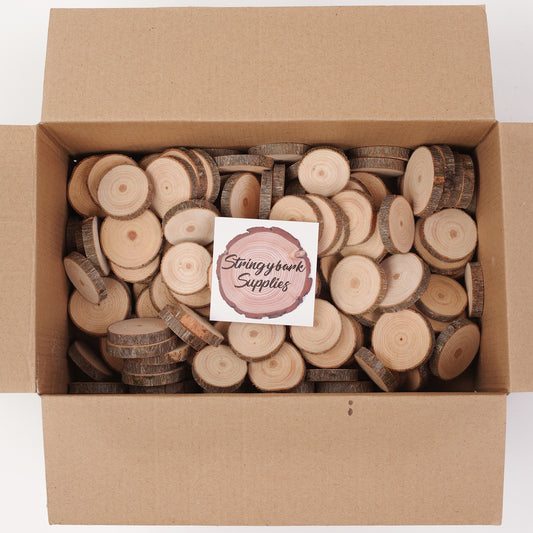 3 - 4 cm wood slice bulk pack (200 pieces)