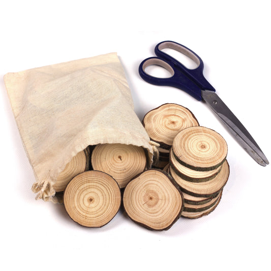 5 - 6 cm wood slice value pack (20 pieces)