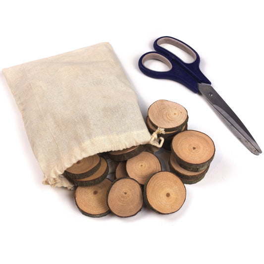 3 - 4 cm wood slice value pack (40 pieces)