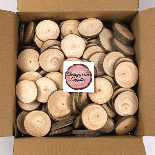 5 - 6 cm wood slice bulk pack (200 pieces)