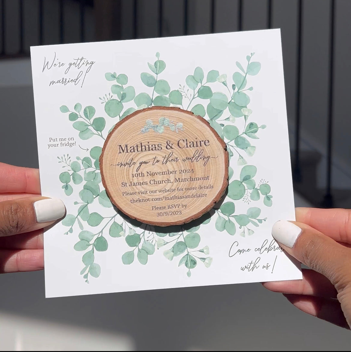 Invitation w/card + envelope - Eucalyptus