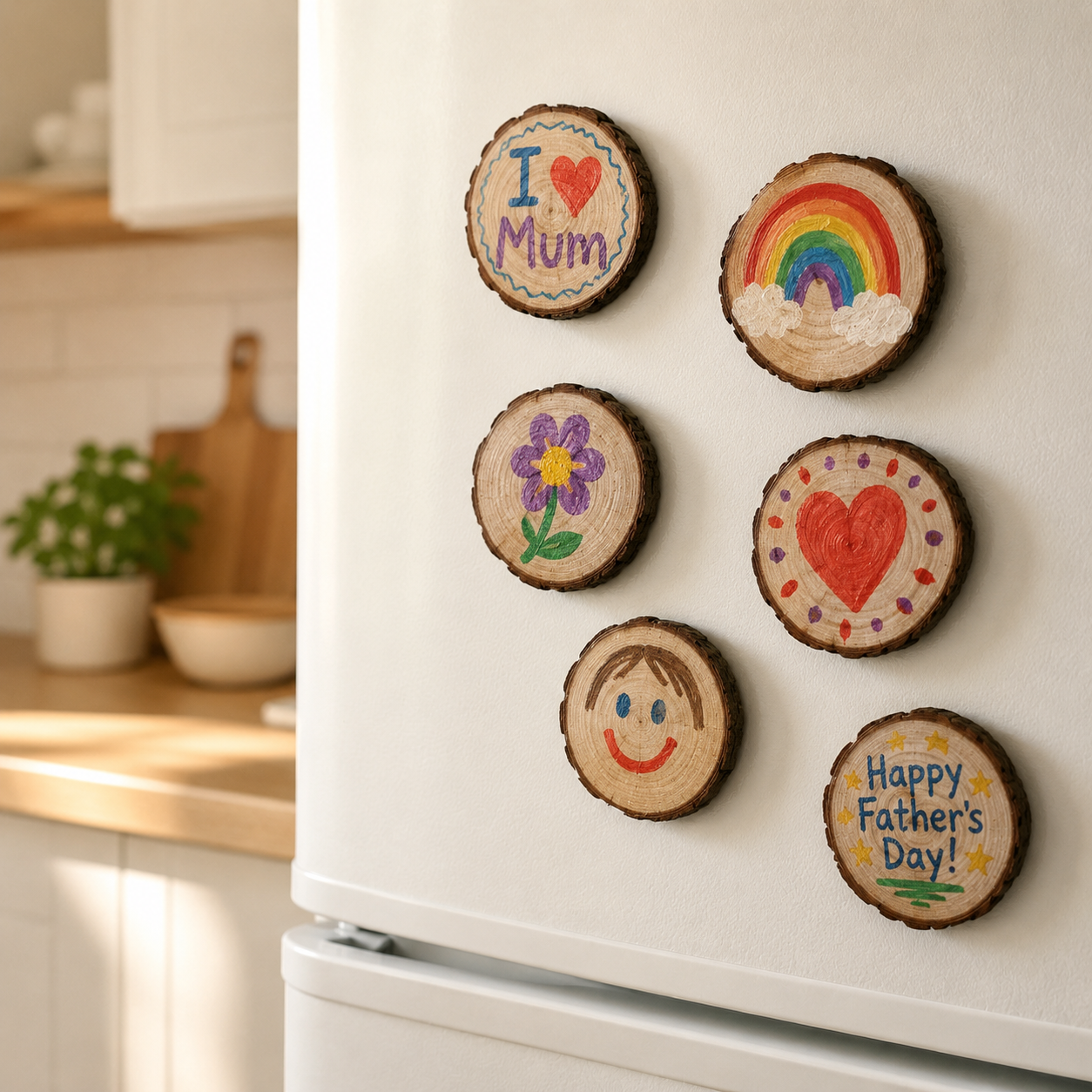 Blank Wood Slice Magnets 6 - 8 cm (Pack of 10)