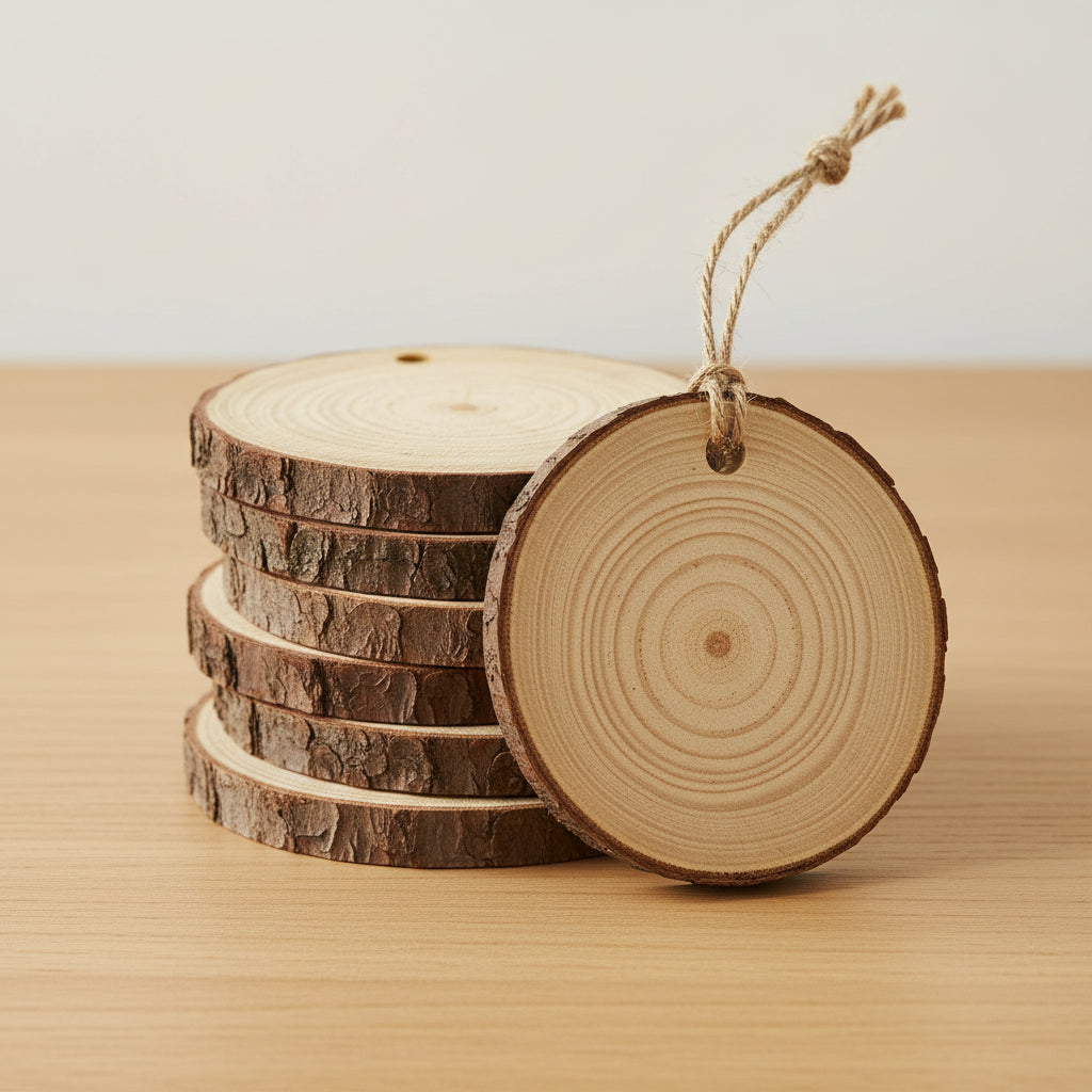 Blank Wood Slice Hang Tags (Pack of 10)