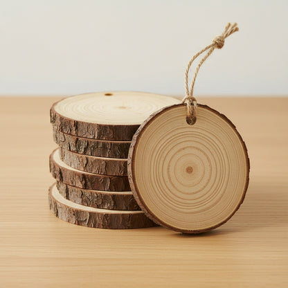 Blank Wood Slice Hang Tags (Pack of 10)