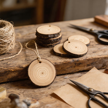 Blank Wood Slice Hang Tags (Pack of 10)