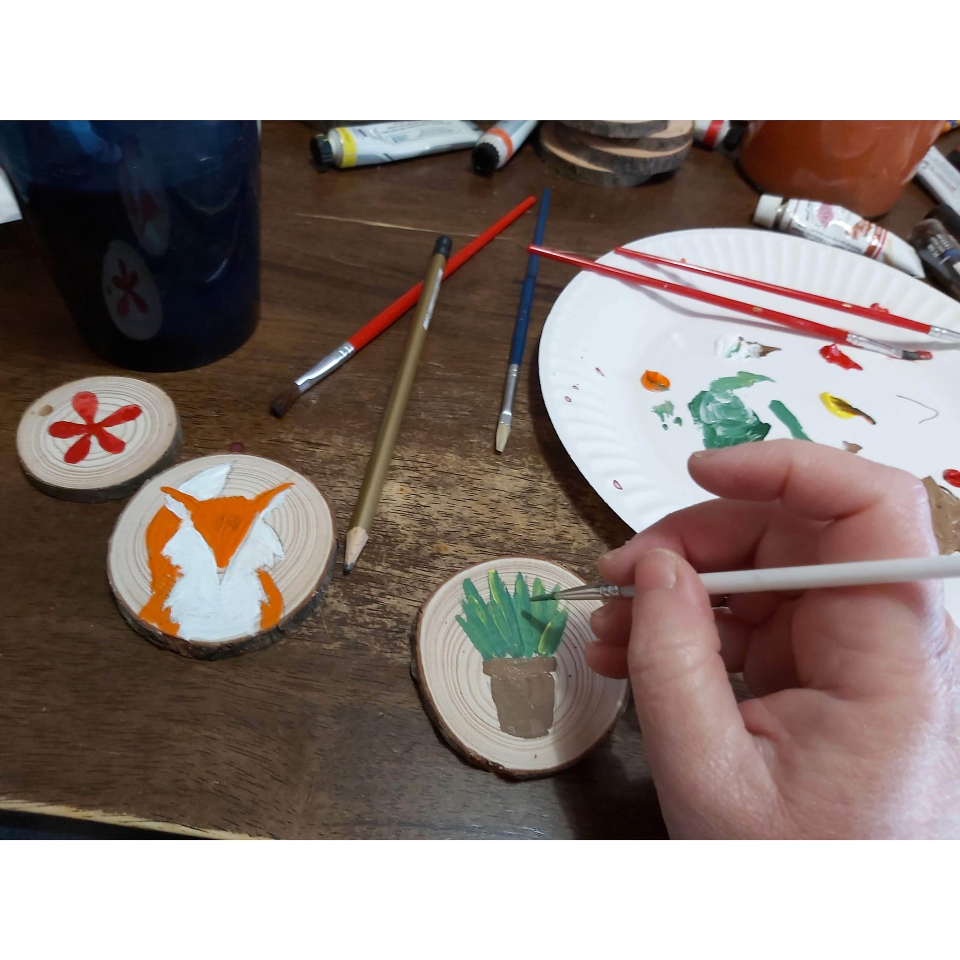 14 Piece Wood Slice Craft Pack - Wood slice kits