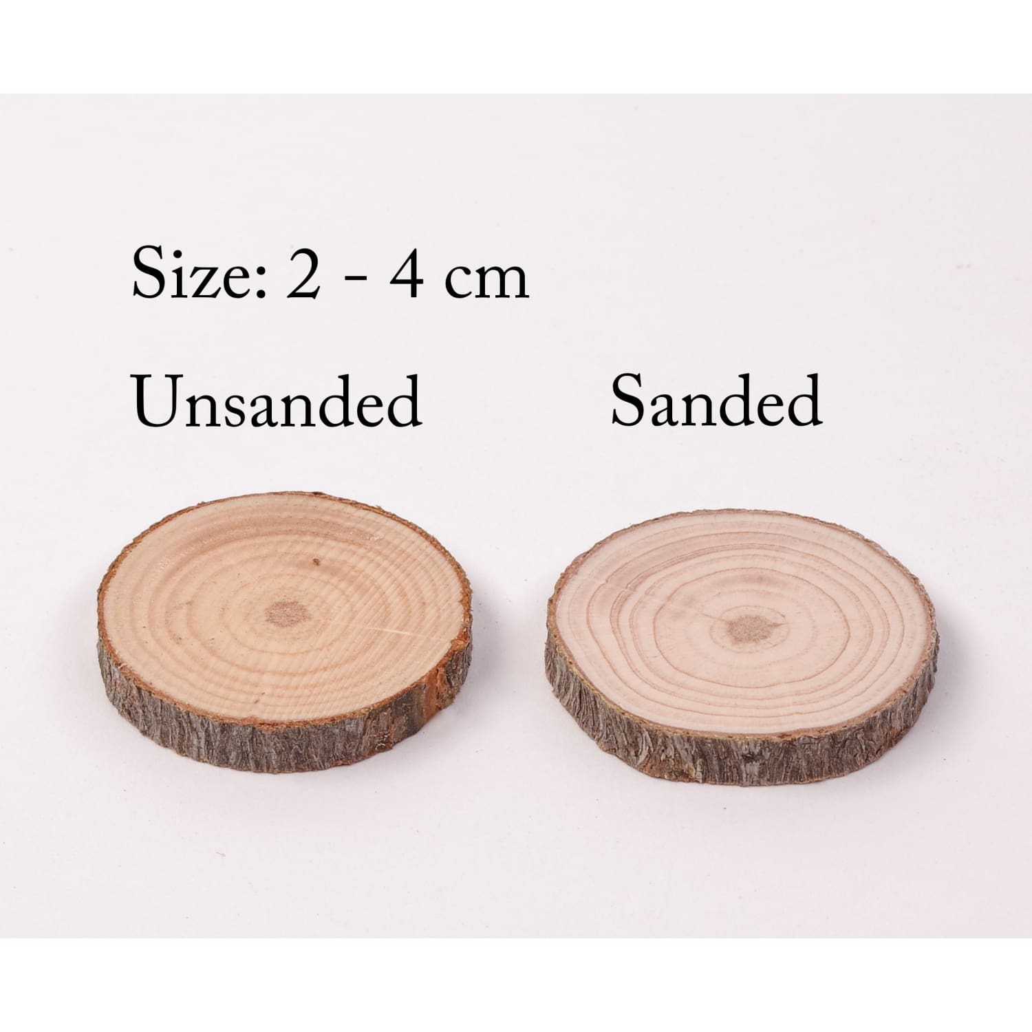 2 - 4 Cm Wood Slices (20 Pack) - Small Wood Slices