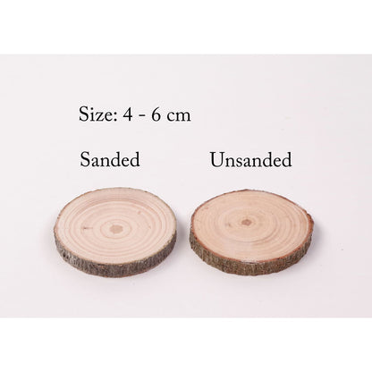 4 - 6 Cm Wood Slices (20 Pack) - Small Wood Slices