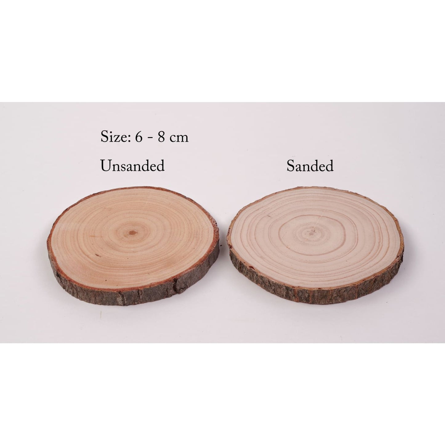 6 - 8 Cm Wood Slices (20 Pack) - Small Wood Slices