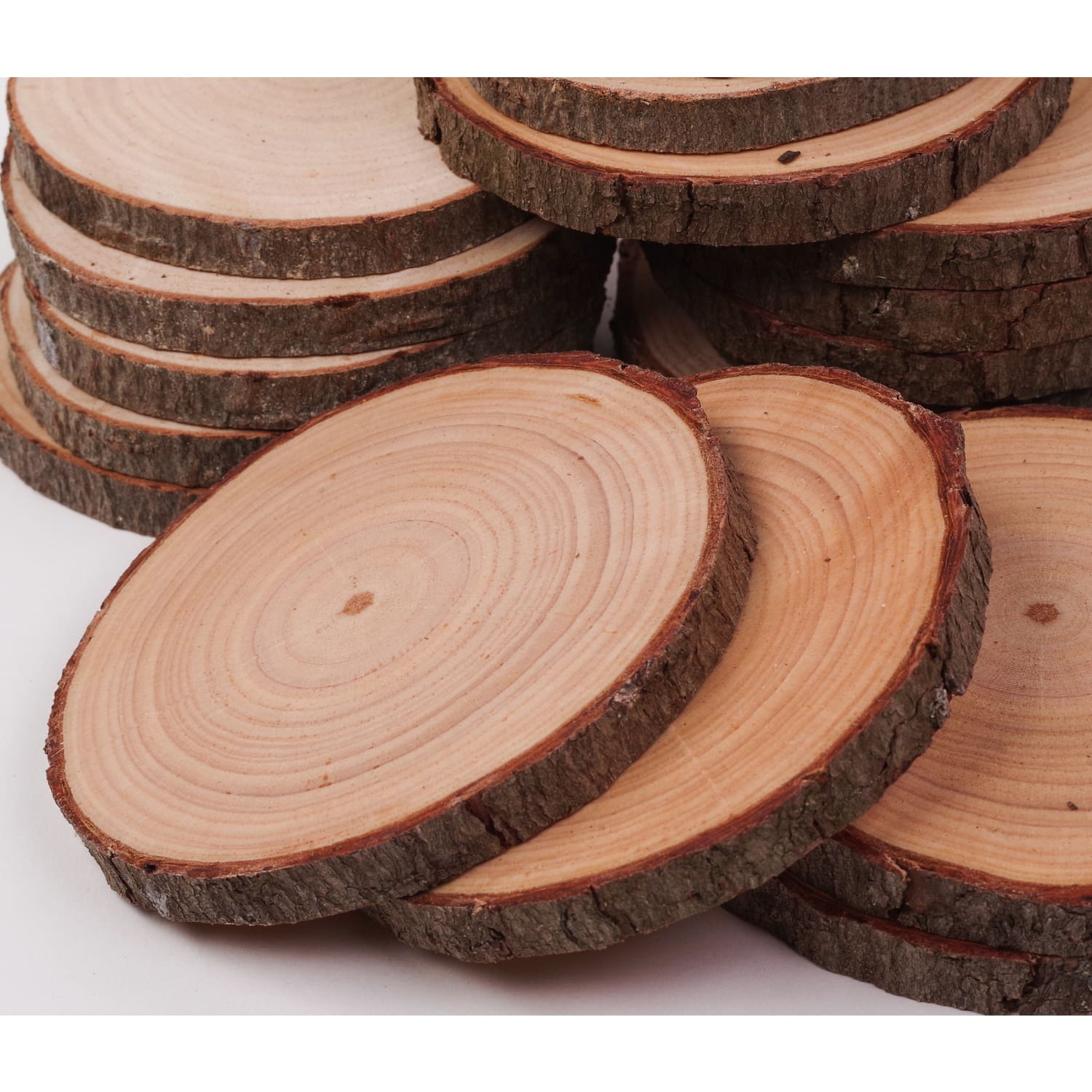 8 - 10 Cm Wood Slices (10 Pack) - Small Wood Slices