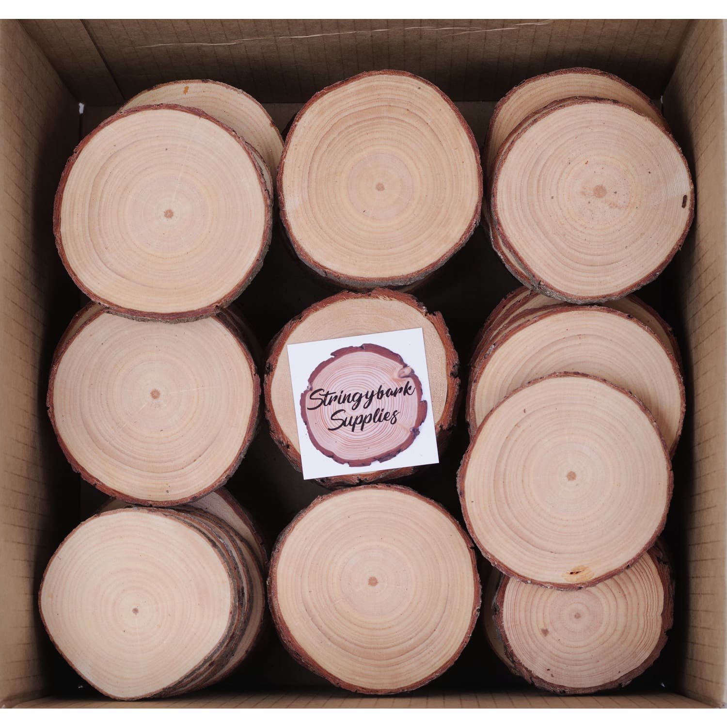 8 - 10 Cm Wood Slices (10 Pack) - Small Wood Slices