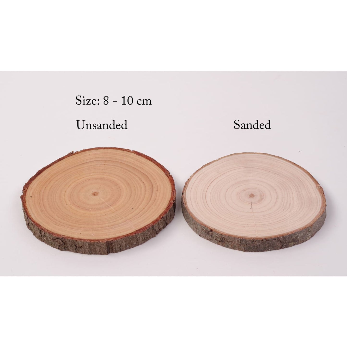 8 - 10 Cm Wood Slices (10 Pack) - Small Wood Slices