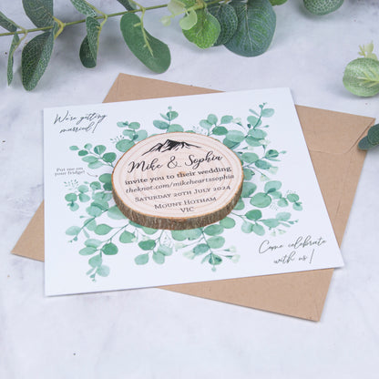 Invitation w/card + envelope - Eucalyptus