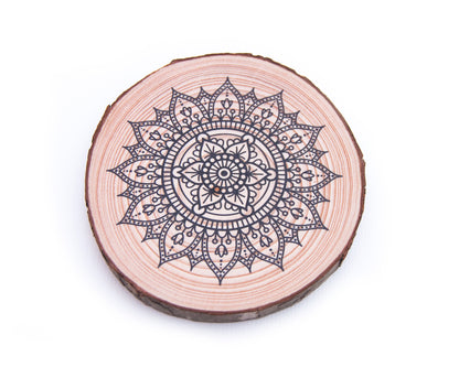 Colouring Wood Slice - Mandala