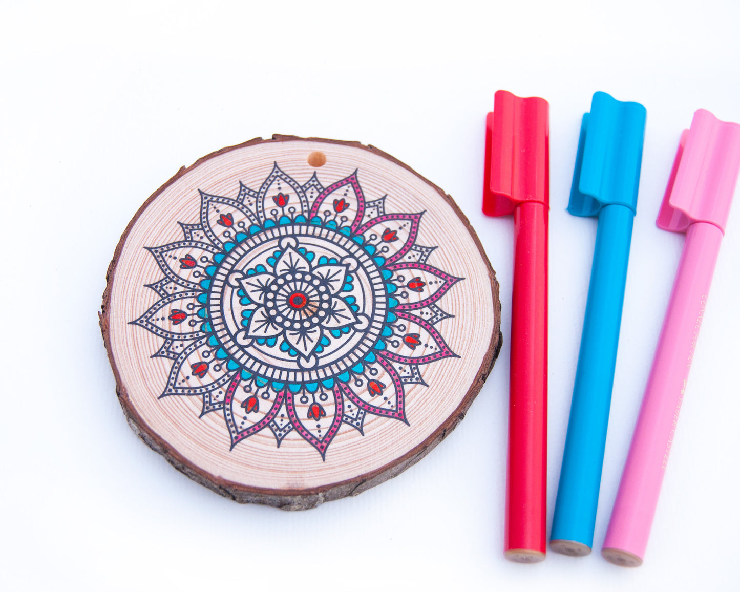 Colouring Wood Slice - Mandala