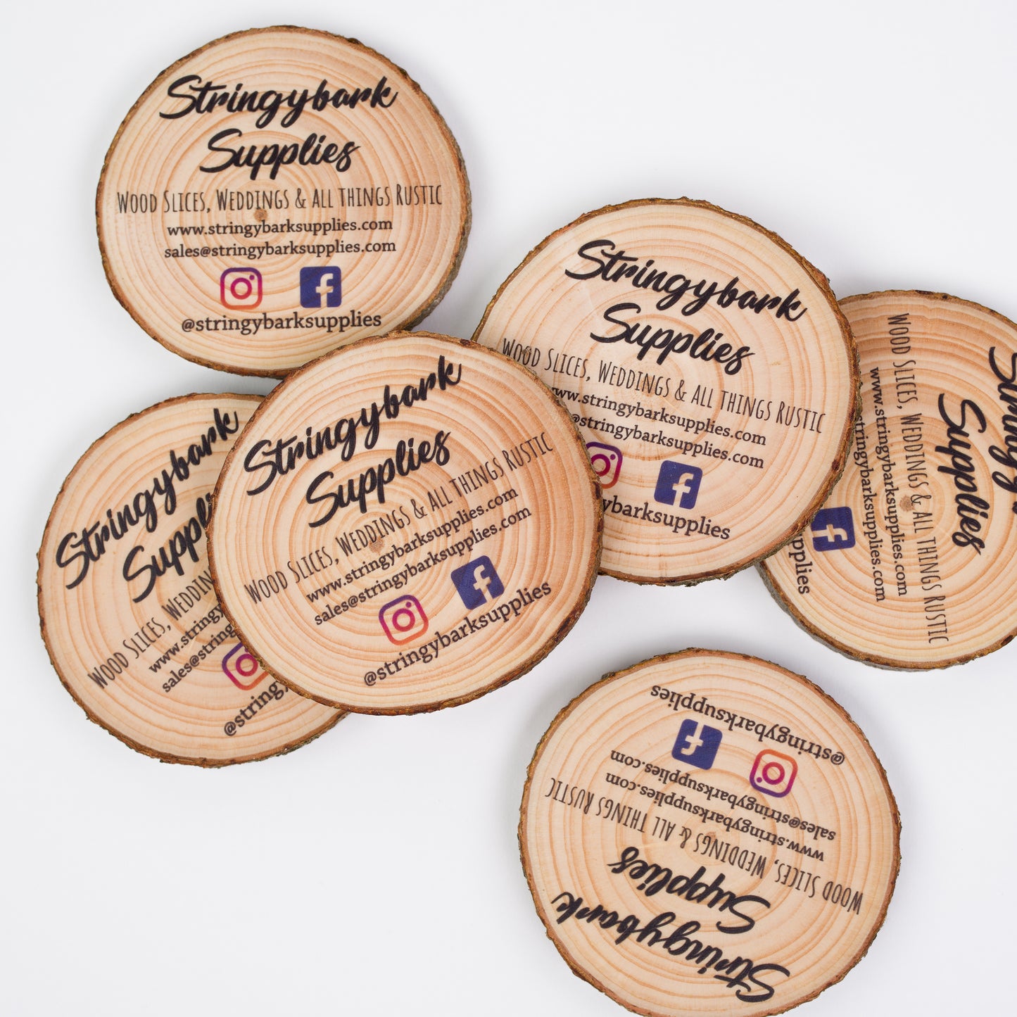 Wood Slice Business Card Magnets (100 pack)