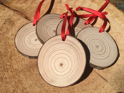 Blank Christmas Ornaments with Ribbon (Pack of 10)