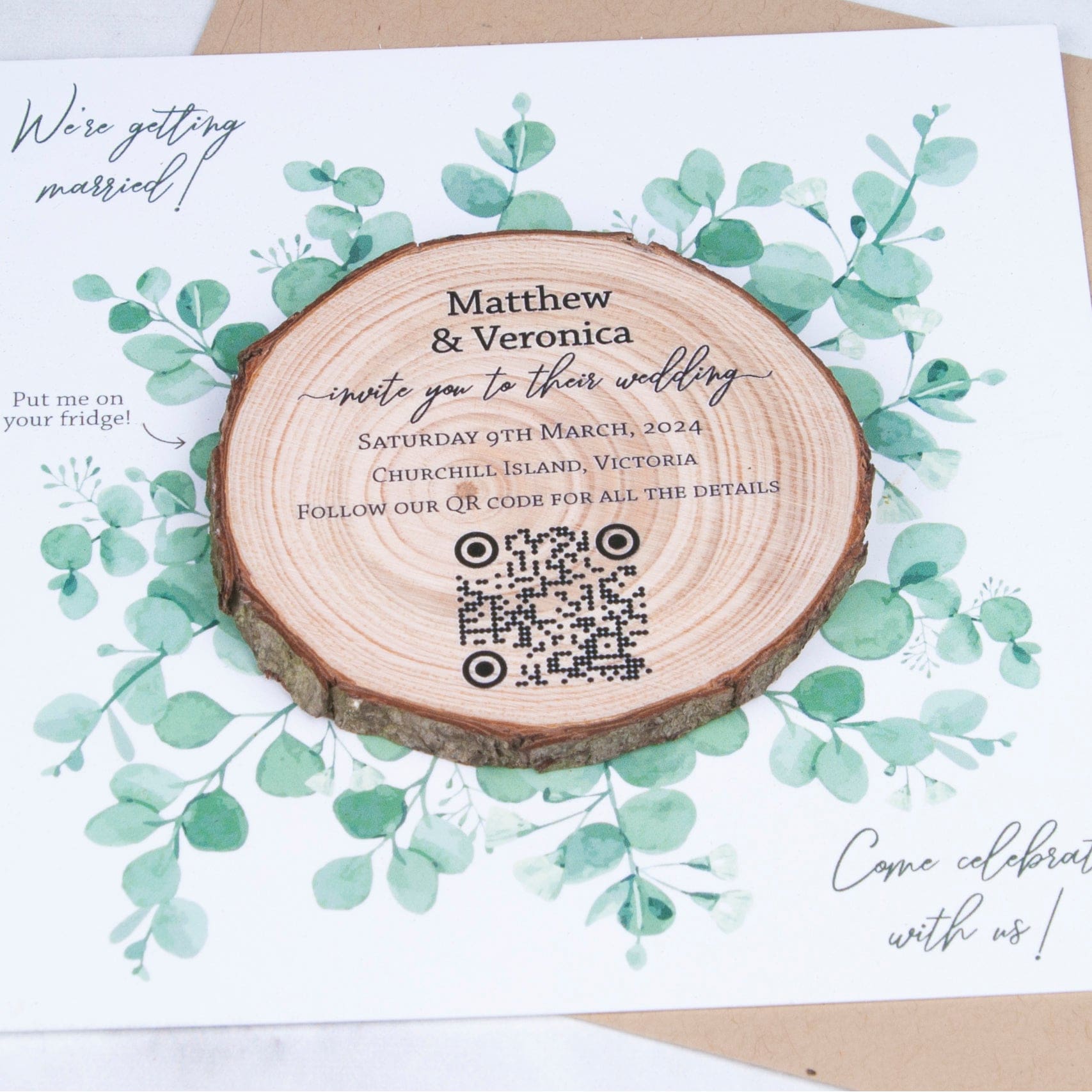 Invitation w/card + envelope - Eucalyptus - Invitations