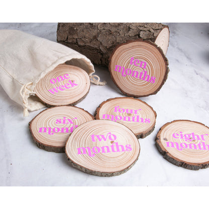 Baby Milestone Discs - Pink / No thanks - Milestone slices