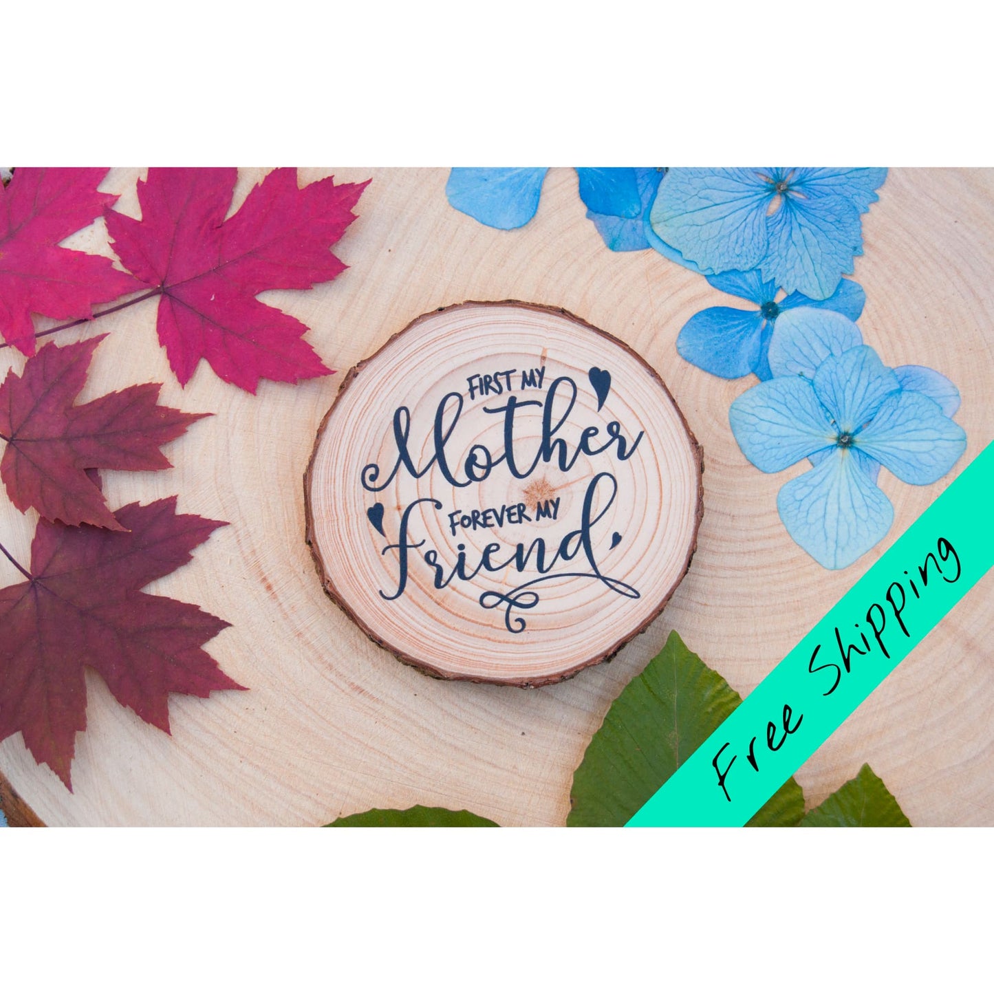 Mothers Day Wood Slice Magnet - Mothers Day Magnet