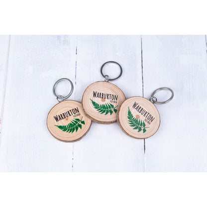 Wood Slice Promotional Keyrings - Promotional Products