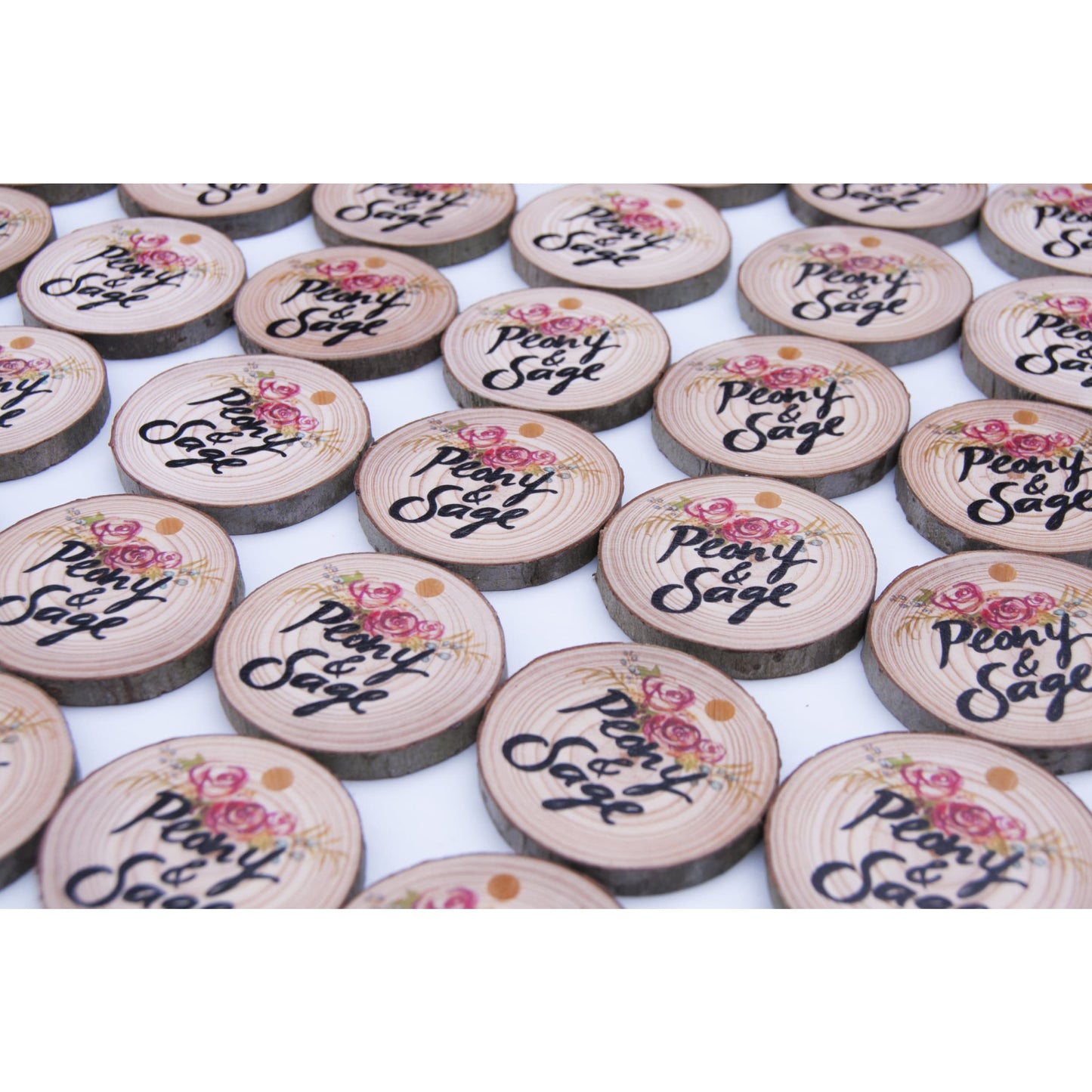 Wood Slice Product Tags (100 pack) - custom tags