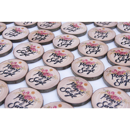 Wood Slice Product Tags (100 pack) - custom tags