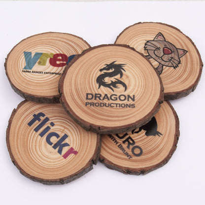 Wood Slice Product Tags (100 pack) - custom tags