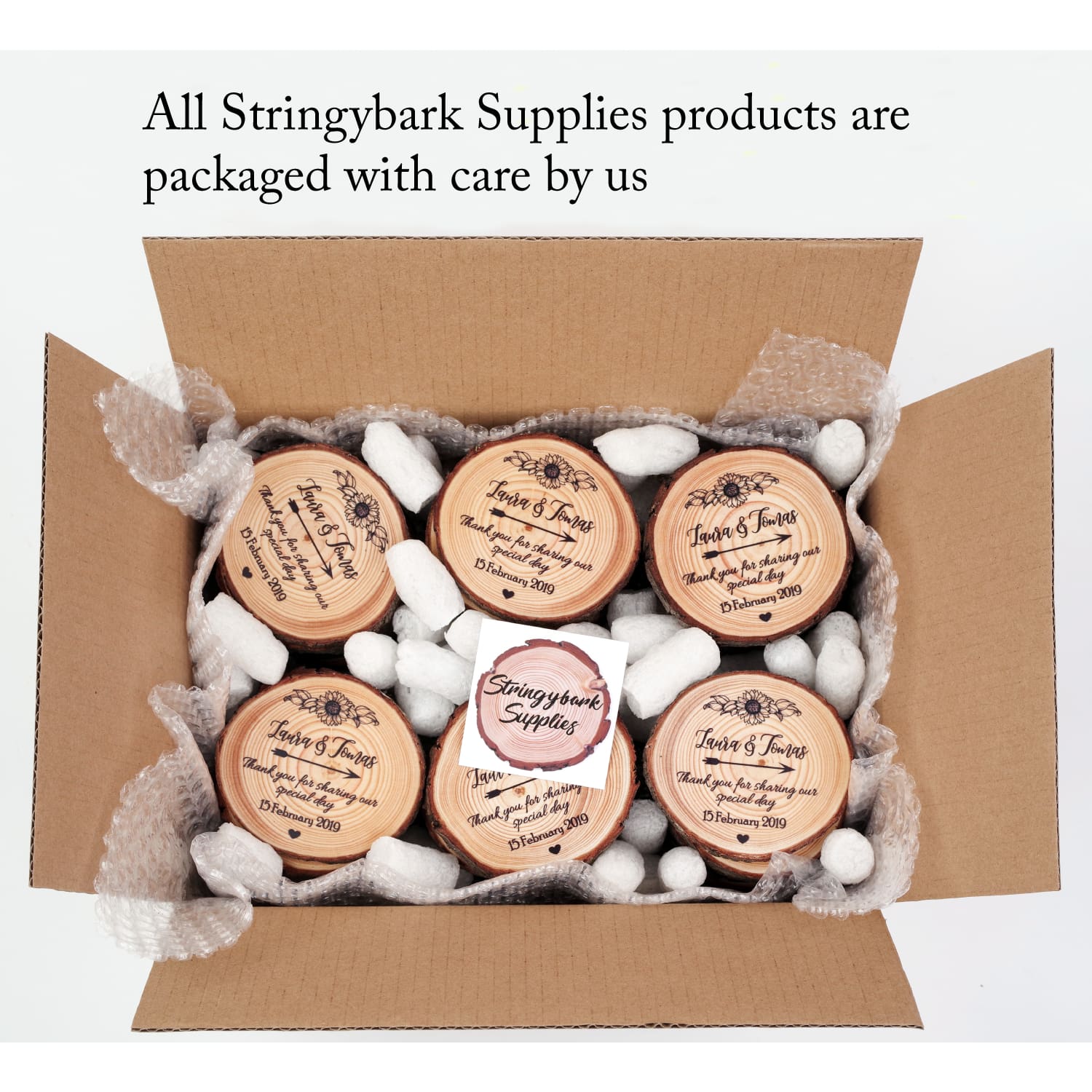 Wood Slice Save The Date Magnets - Save The Dates
